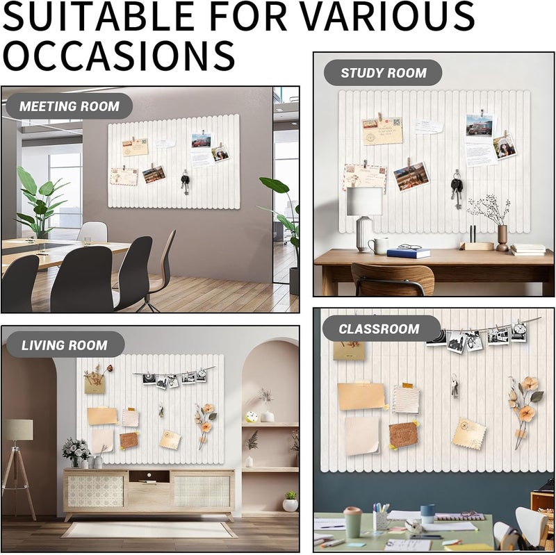 Himake Large Felt Bulletin Board 47" x 35", Cork Board for Walls 12 Pack with 60 Safe Removable Adhesive Tabs, Felt Boards for Home Office Classroom with 50 Push Pins, Light Camel - Image 2